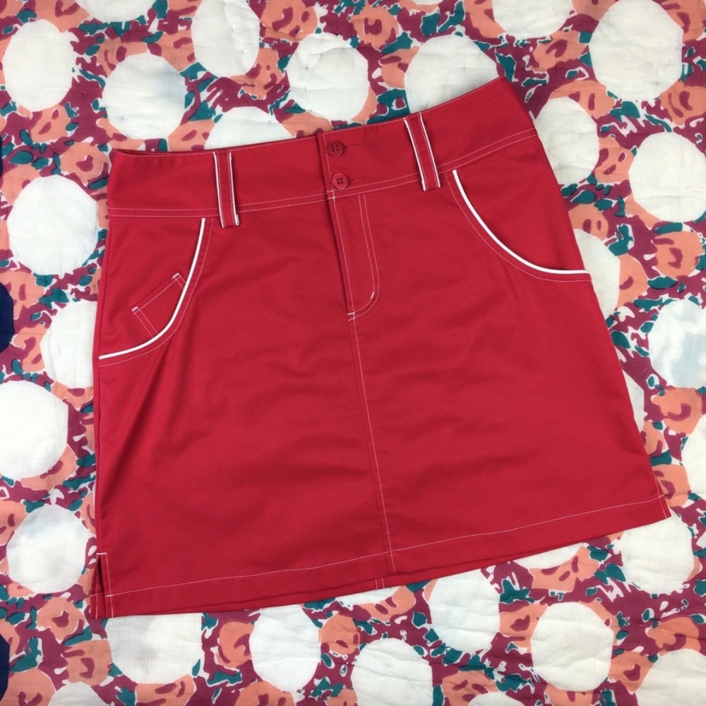 Adidas Womens Climacool Skirt Sz 4 Red and White